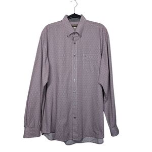 Stetson Men's Maroon Geometric Button Down Shirt